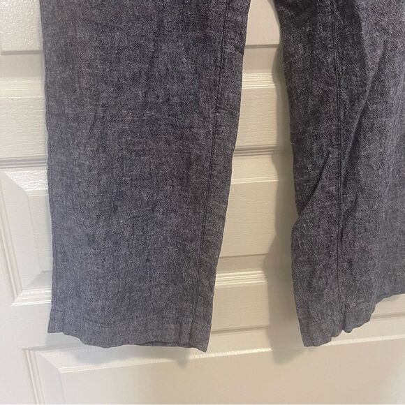 Chicos Linen Blend Pull On Elastic Waist Pants Back Pockets Gray Size .5 Medium - Picture 9 of 15